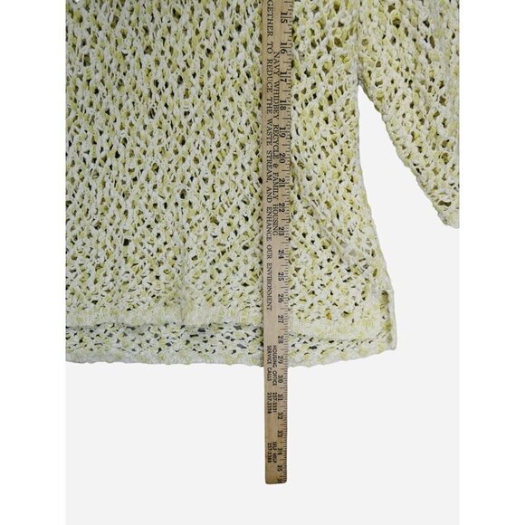 J JILL shirt top Crochet tunic Size L ‎ 3/4 Sleeve hippie boho casual Beach - Picture 4 of 11